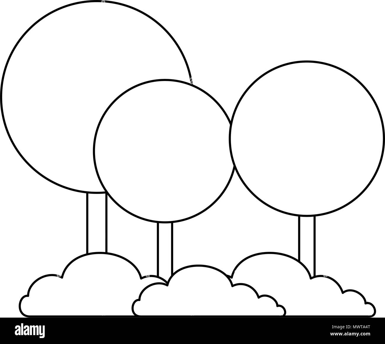 trees plants forest icon vector illustration design Stock Vector Image ...