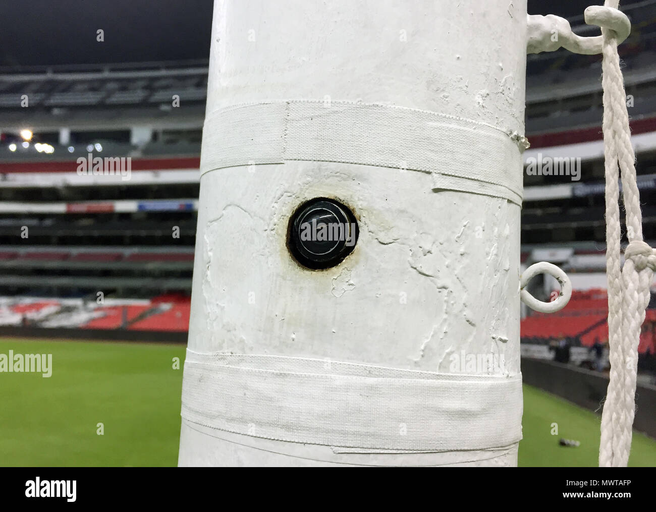 A view of the goal line technology at the Azteca Stadium in Mexico City ahead of the international friendly between Mexico and Scotland. PRESS ASSOCIATION Photo. Picture date: Saturday June 2, 2018. See PA story SOCCER Scotland. Photo credit should read: Ronnie Esplin/PA Wire Stock Photo