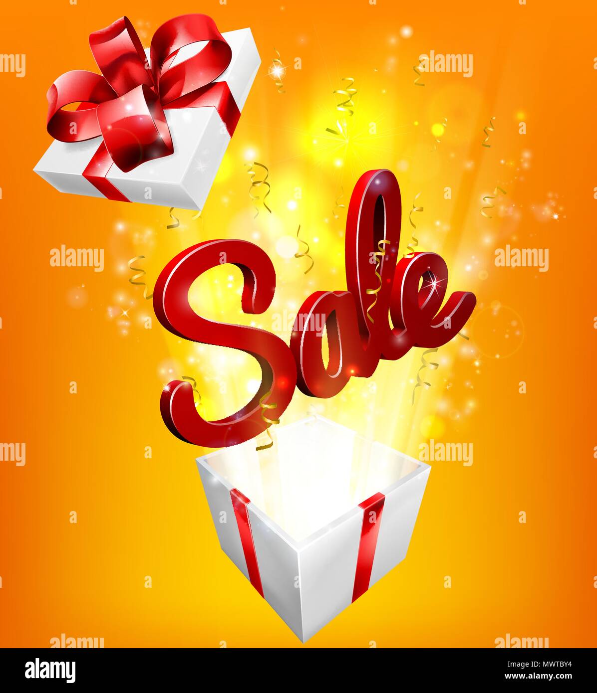 Sale Sign Gift Concept Background Stock Vector