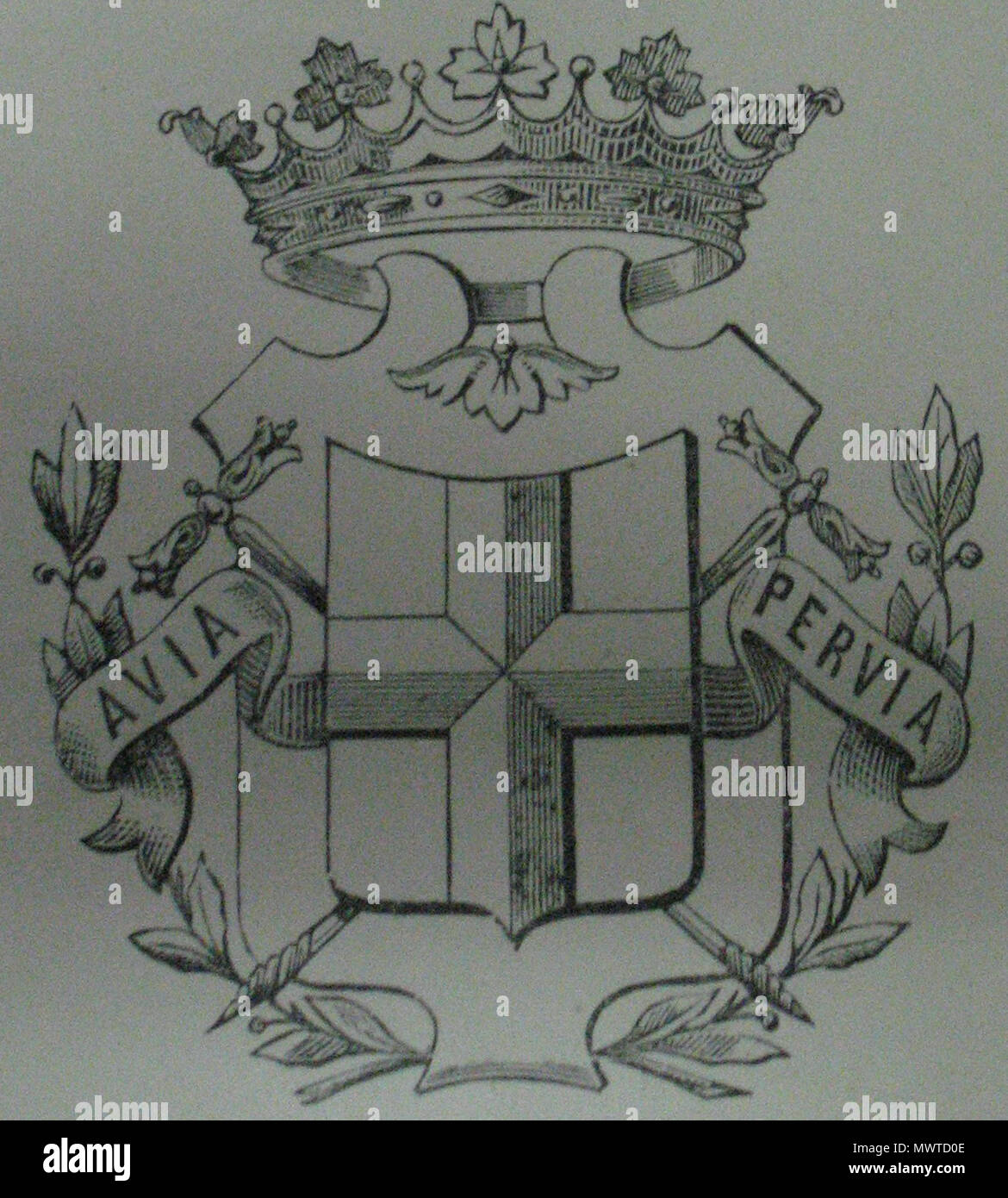 .  Italiano: Stemma di Modena.  English: Coat of arm of Modena  . 25 April 2009. GJo 421 Modena - Stemma da Delle due parole Avia e Pervia Stock Photo