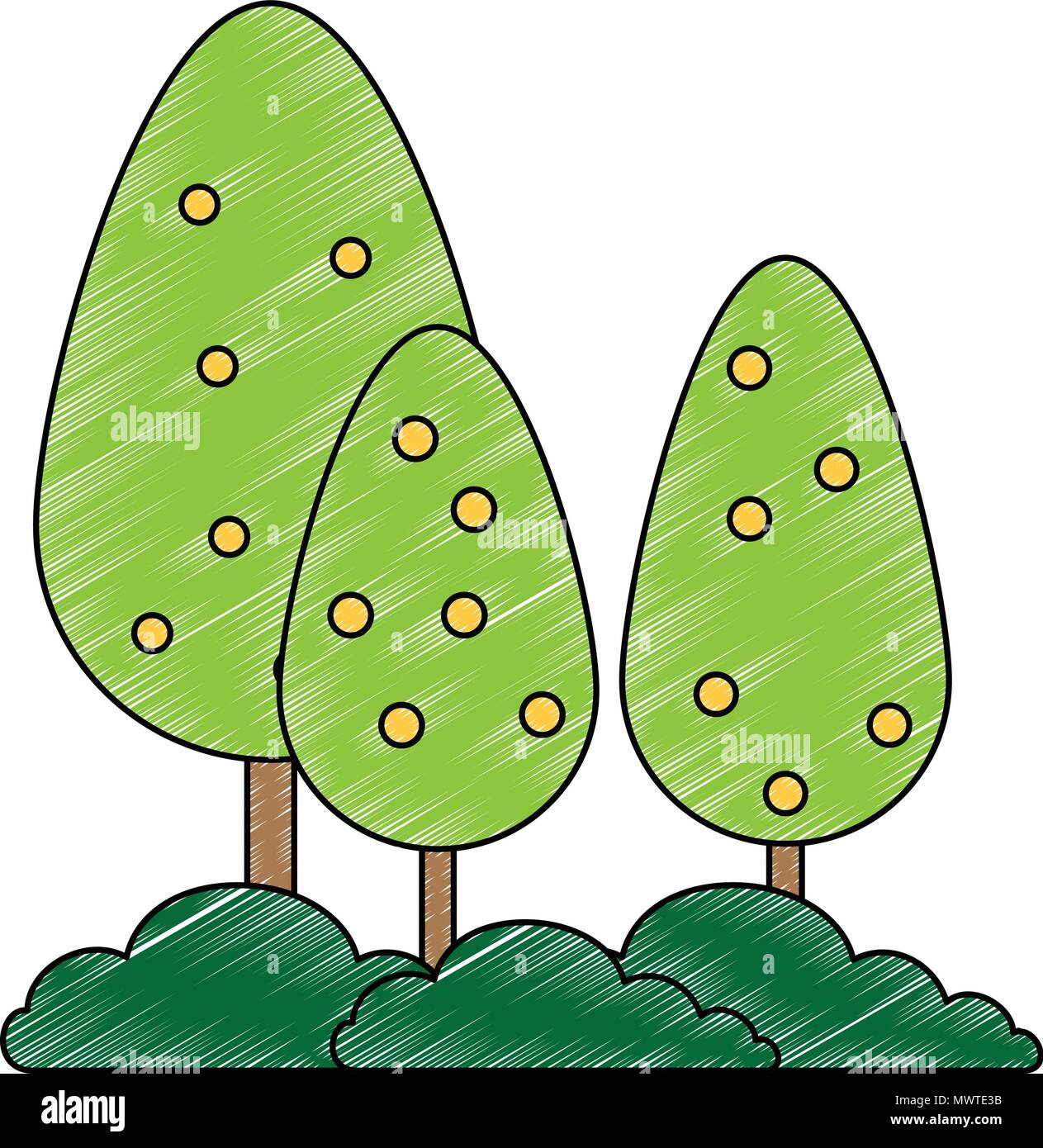 trees plants forest icon vector illustration design Stock Vector Image ...