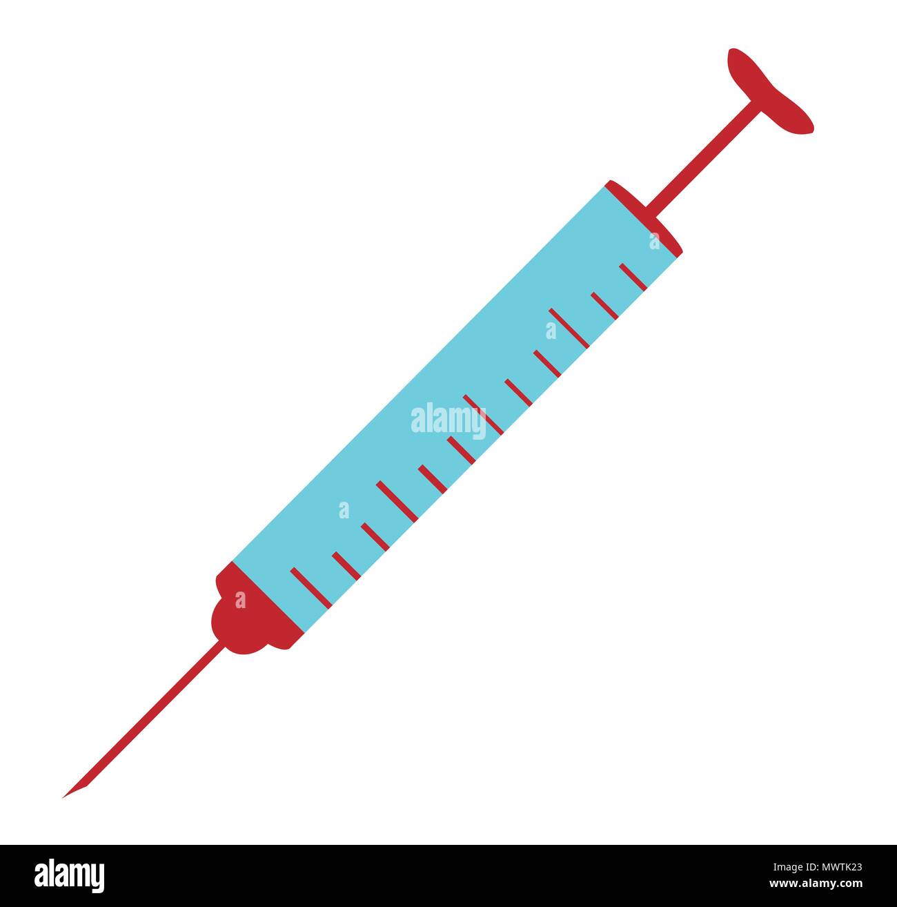 A typical cartoon style and isolated medical hypodermic syringe needle Stock Vector