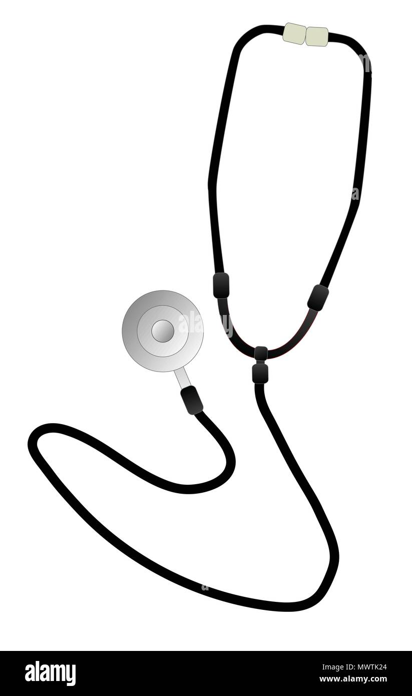 A hospital doctors stethoscope isolated on a white background Stock Vector
