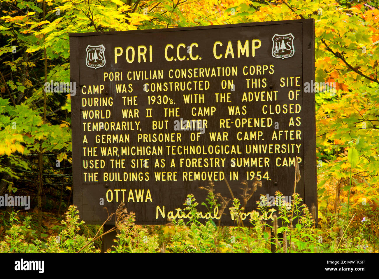 Pori Civilian Conservation Corps (CCC) Camp sign, Ottawa National