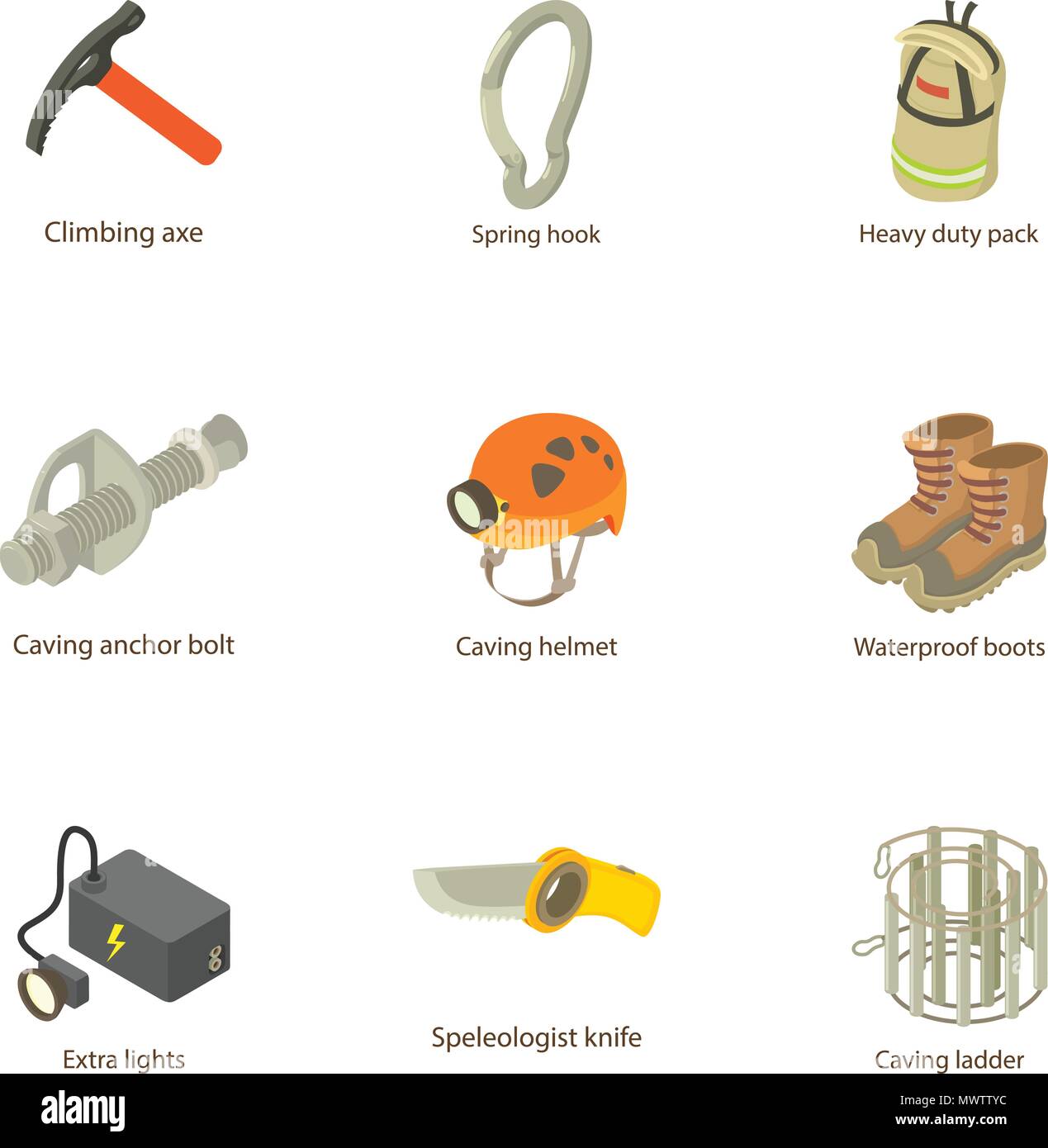 Digger icons set, isometric style Stock Vector