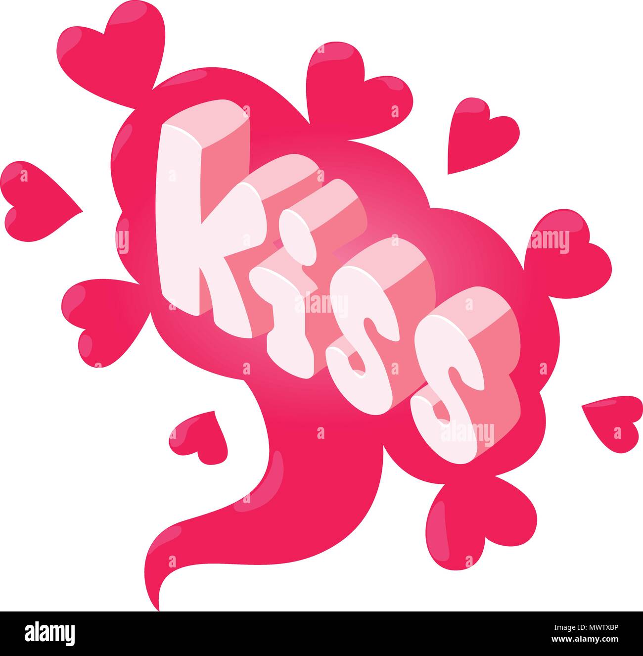 Kiss speech bubble icon, isometric style Stock Vector