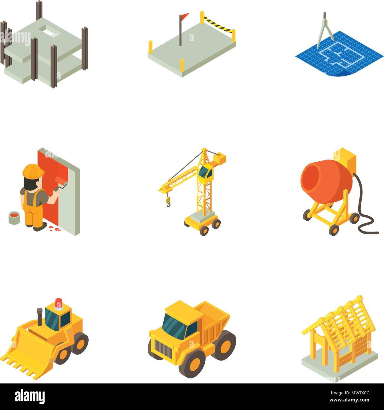 Formation icons set, isometric style Stock Vector