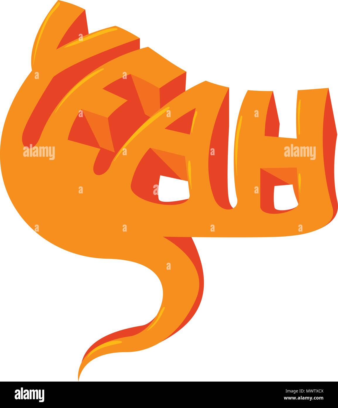 Yeah speech bubble icon, isometric style Stock Vector