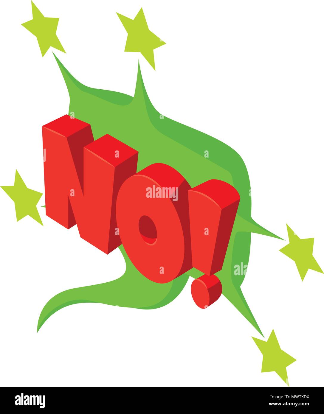 No speech bubble icon, isometric style Stock Vector