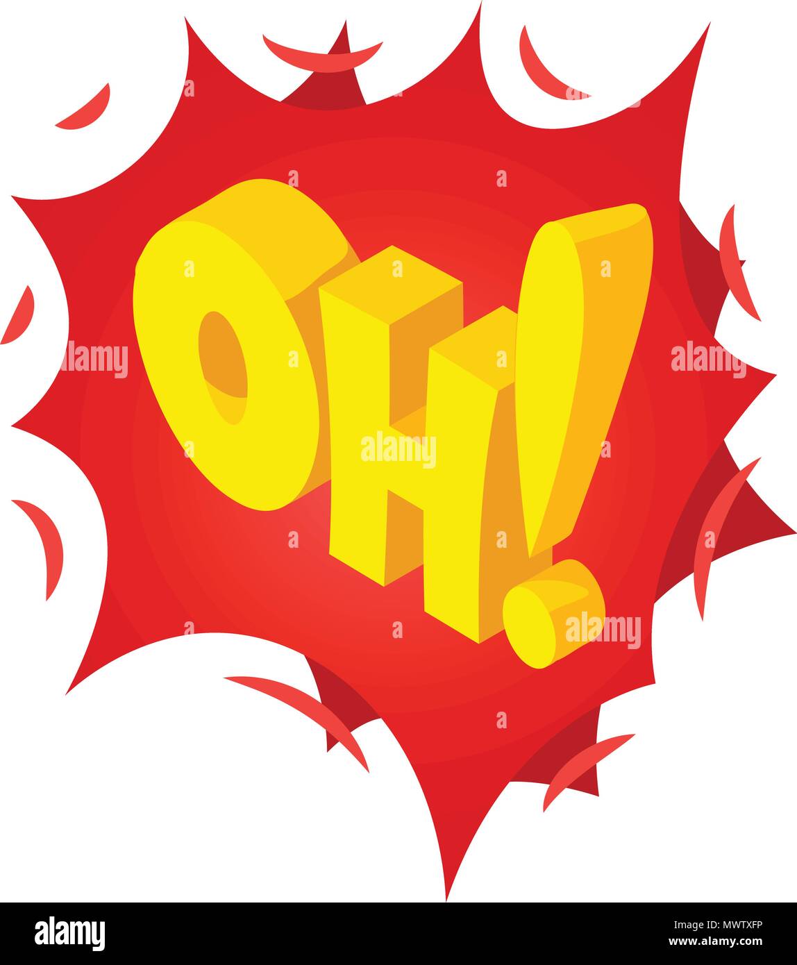 Oh speech bubble icon, isometric style Stock Vector