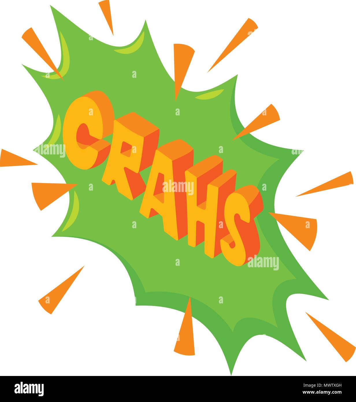 Crahs speech bubble icon, isometric style Stock Vector