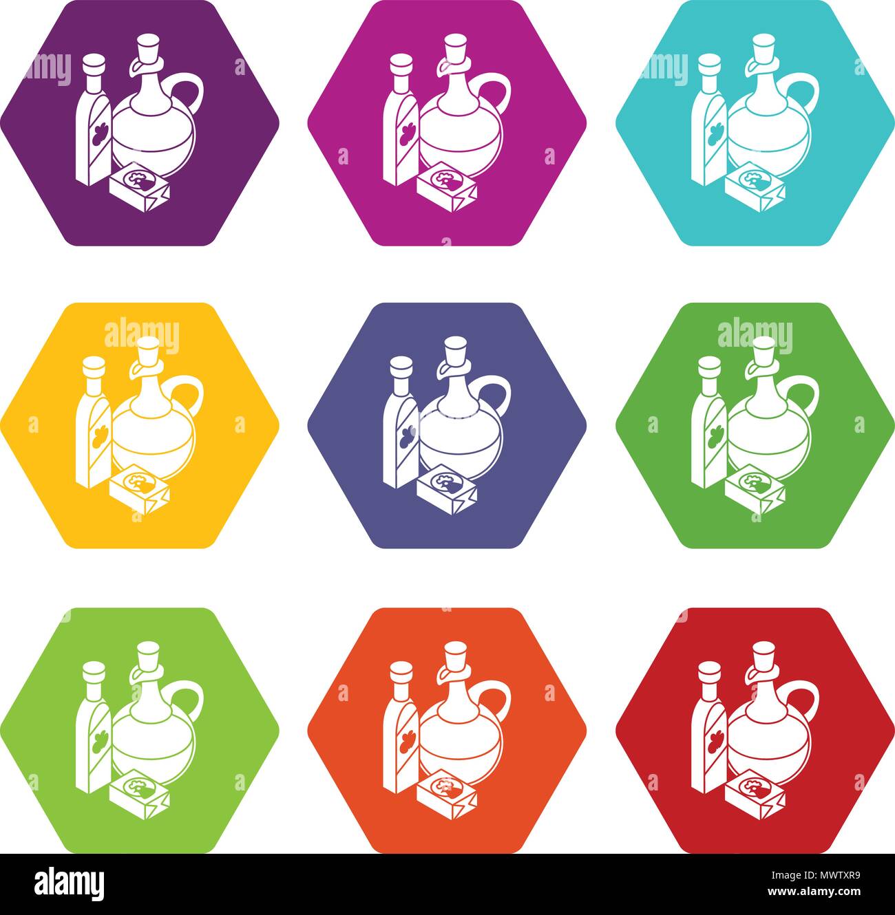 Organic eco food icons set 9 vector Stock Vector Image & Art - Alamy