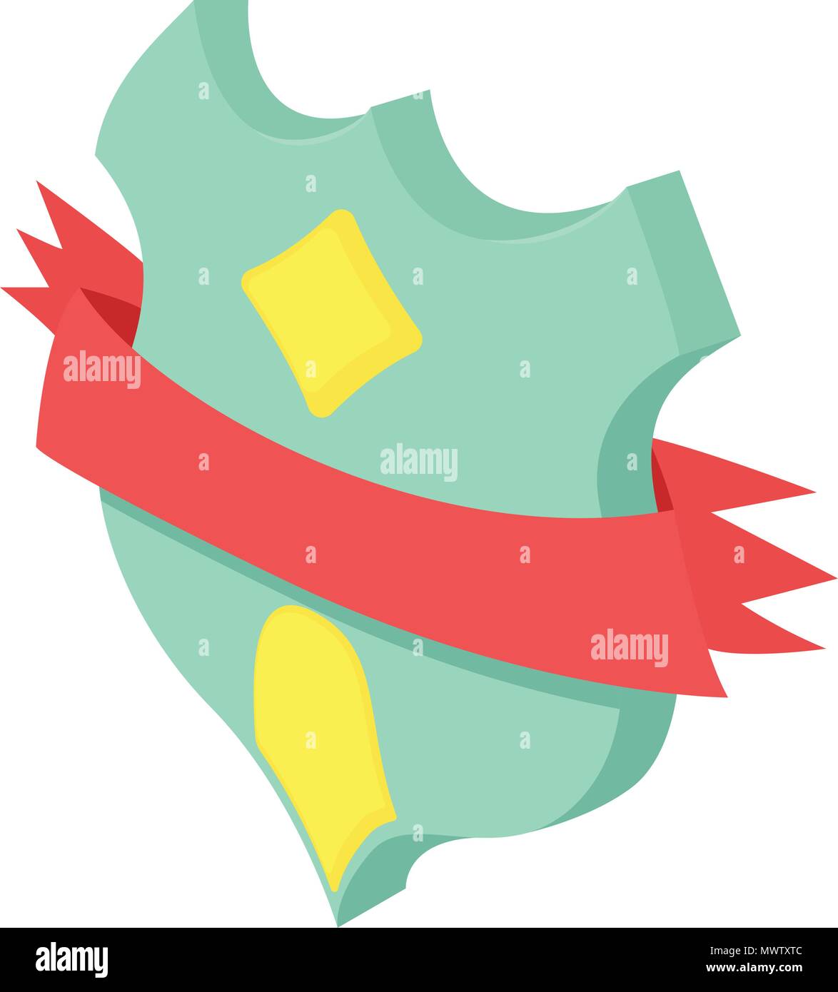 Medieval shield icon, isometric style Stock Vector