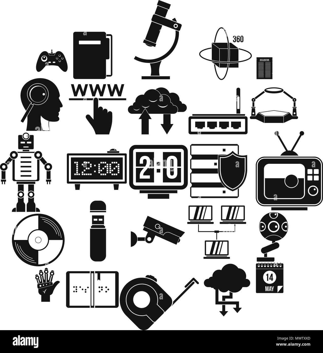 Facts icons set, simple style Stock Vector Image & Art Alamy