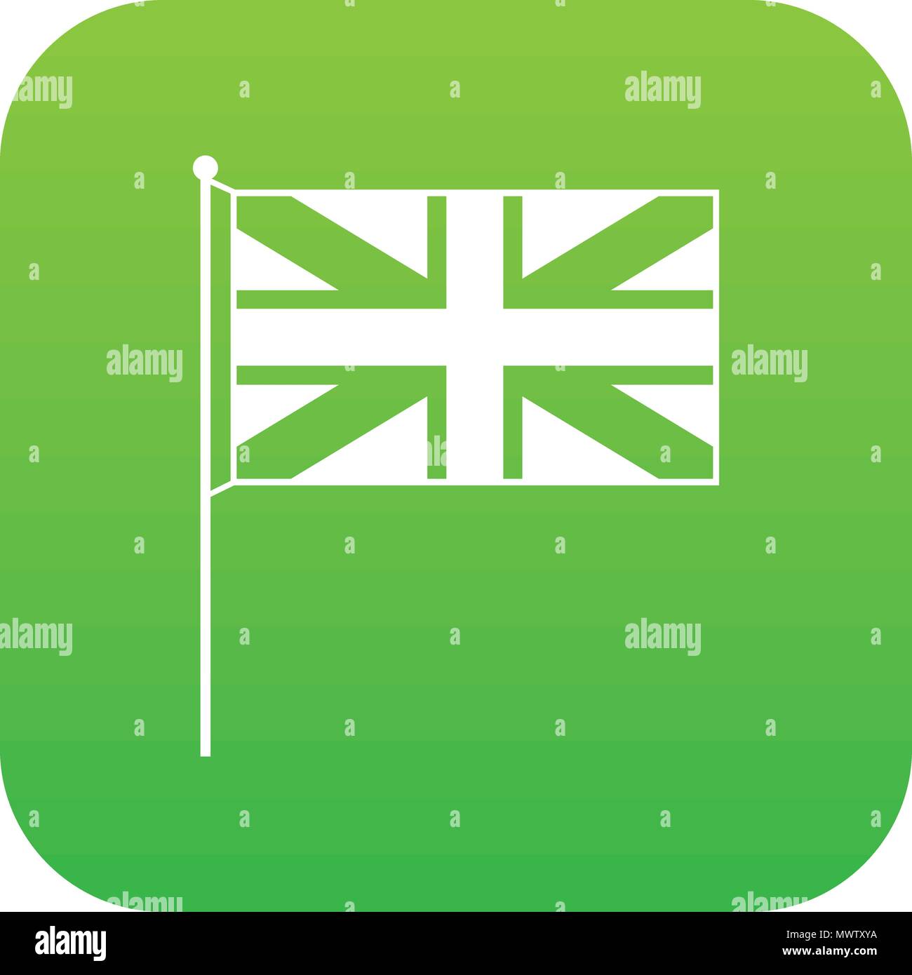 Uk Flag Icon Digital Green Stock Vector Art Illustration Vector