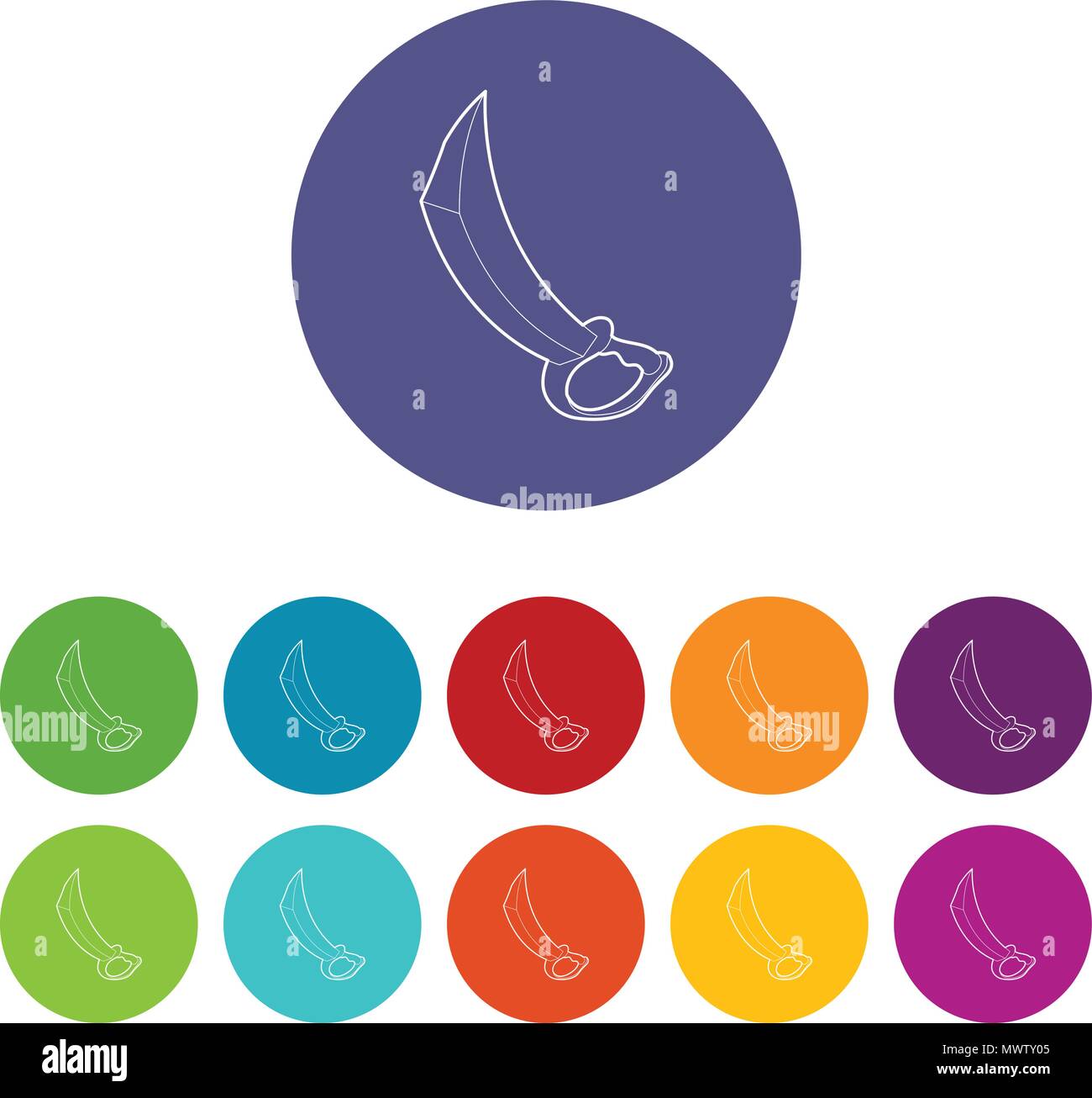 Sword icons set vector color Stock Vector Image & Art - Alamy