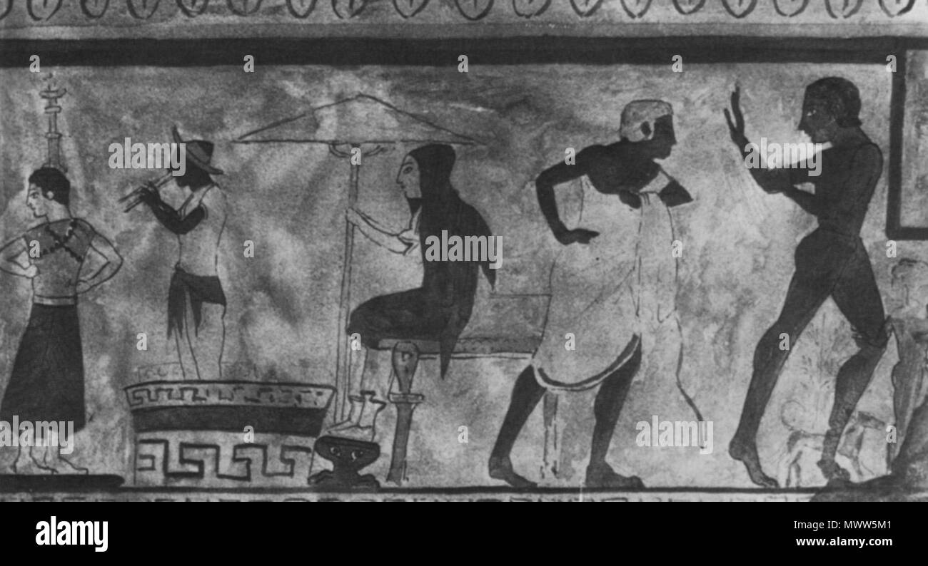 . Tomba della scimmia . end of 7th century BC. see filename or category 611 Tomba della scimmia 03 Stock Photo