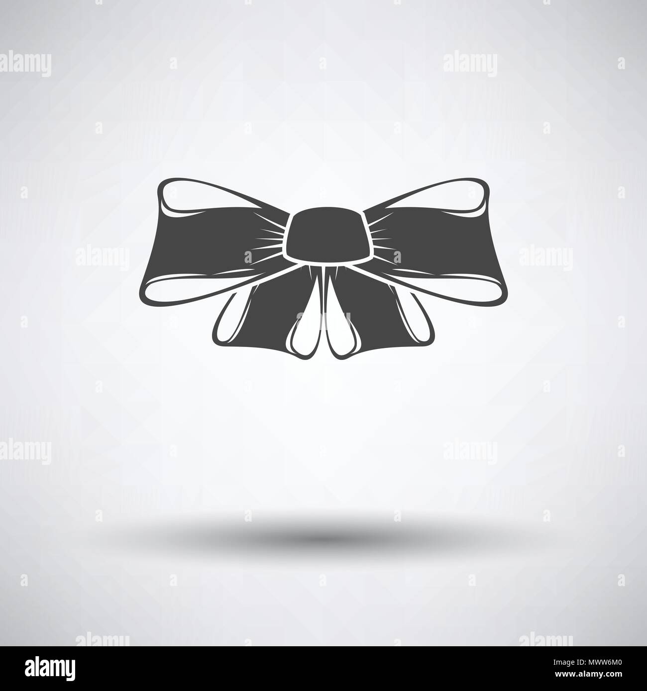 Party bow icon on gray background, round shadow. Vector illustration