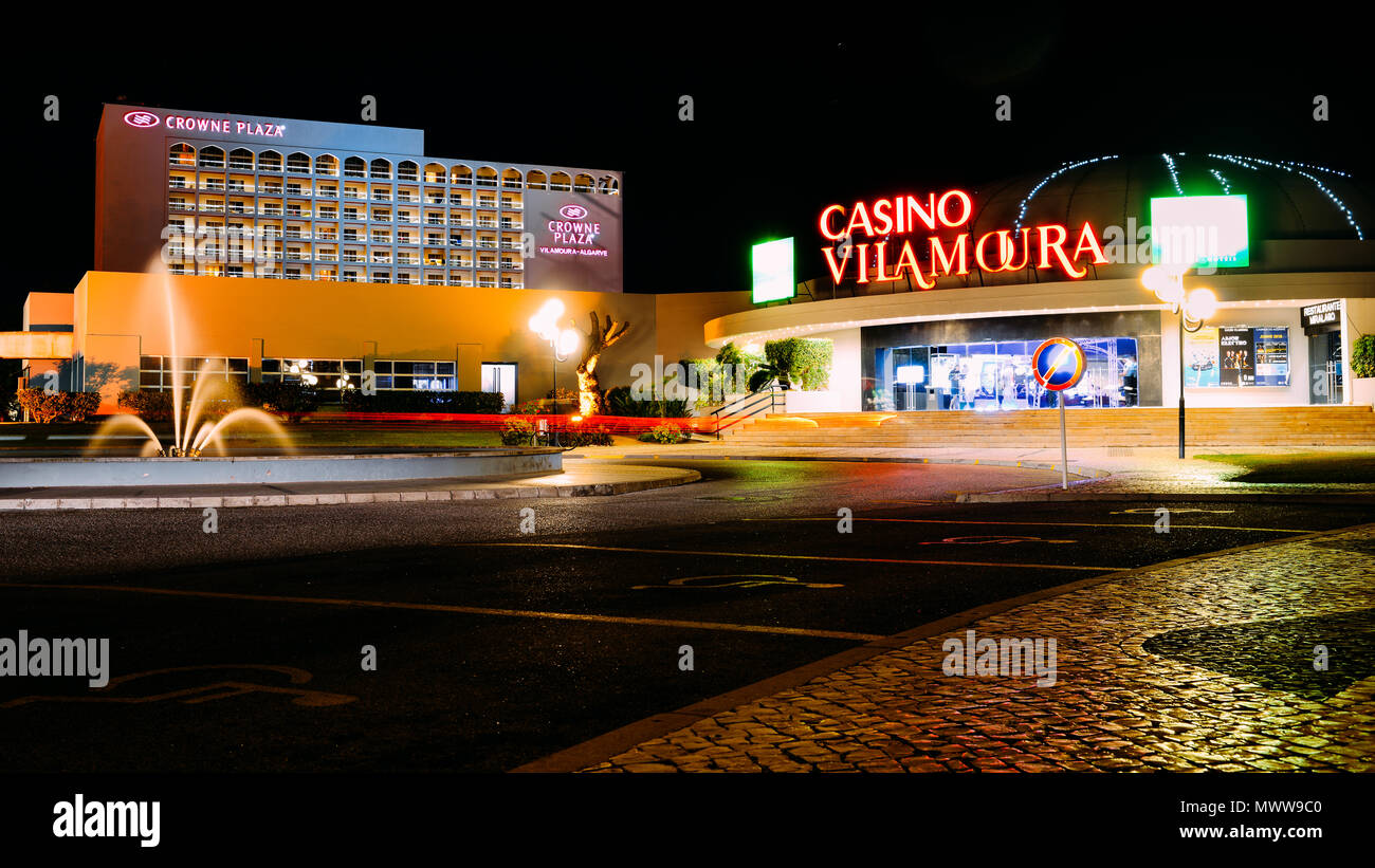 Entrance to Casino Vilamoura, Vilamoura, Algarve, Portugal Stock Photo