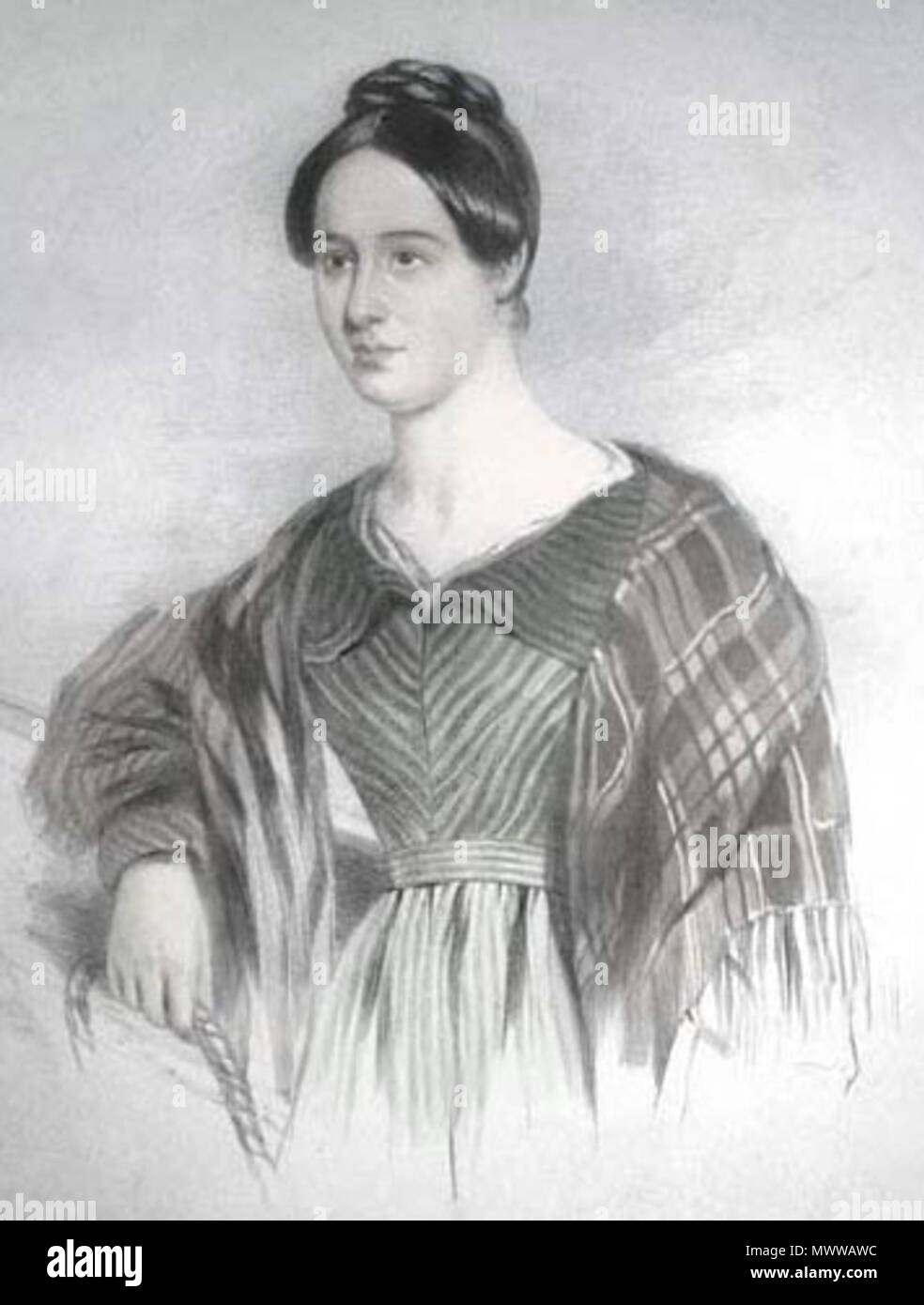 . English: Grace Horsely Darling famed for her part in the rescue of passengers from the wrecked steam packet, Forfarshire at the Farne Islands, Northumberland, England early in the morning of 7th September 1838. Portrait circa 1839. Image recovered from a mid-19th Century print. 3 October 2009. Restoredprints 252 Grace Horsley Darling - Portrait Stock Photo
