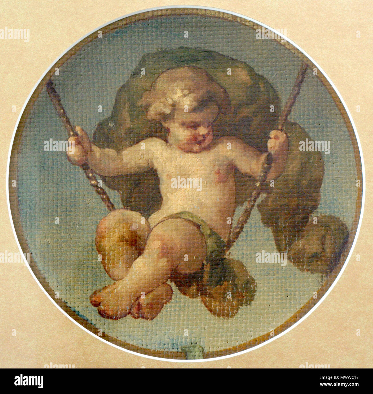. Child sitting on swing  . 19th century 127 Child Sitting on Swing Stock Photo