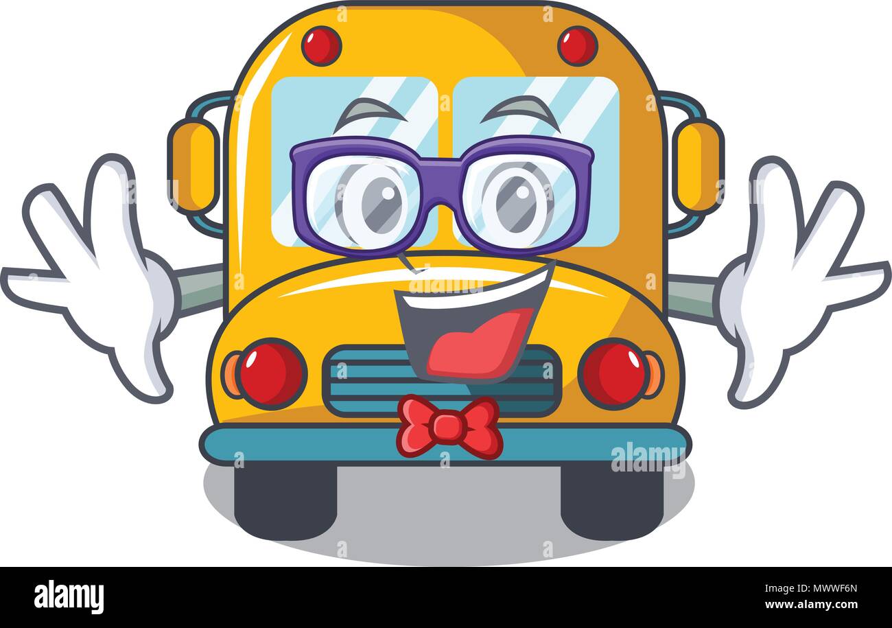 Geek school bus character cartoon Stock Vector Image & Art - Alamy