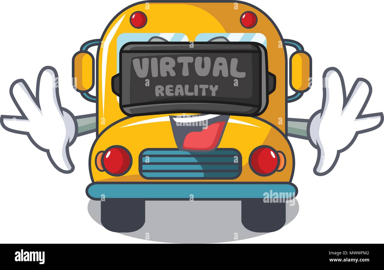 Virtual reality school bus mascot cartoon Stock Vector Image & Art Alamy