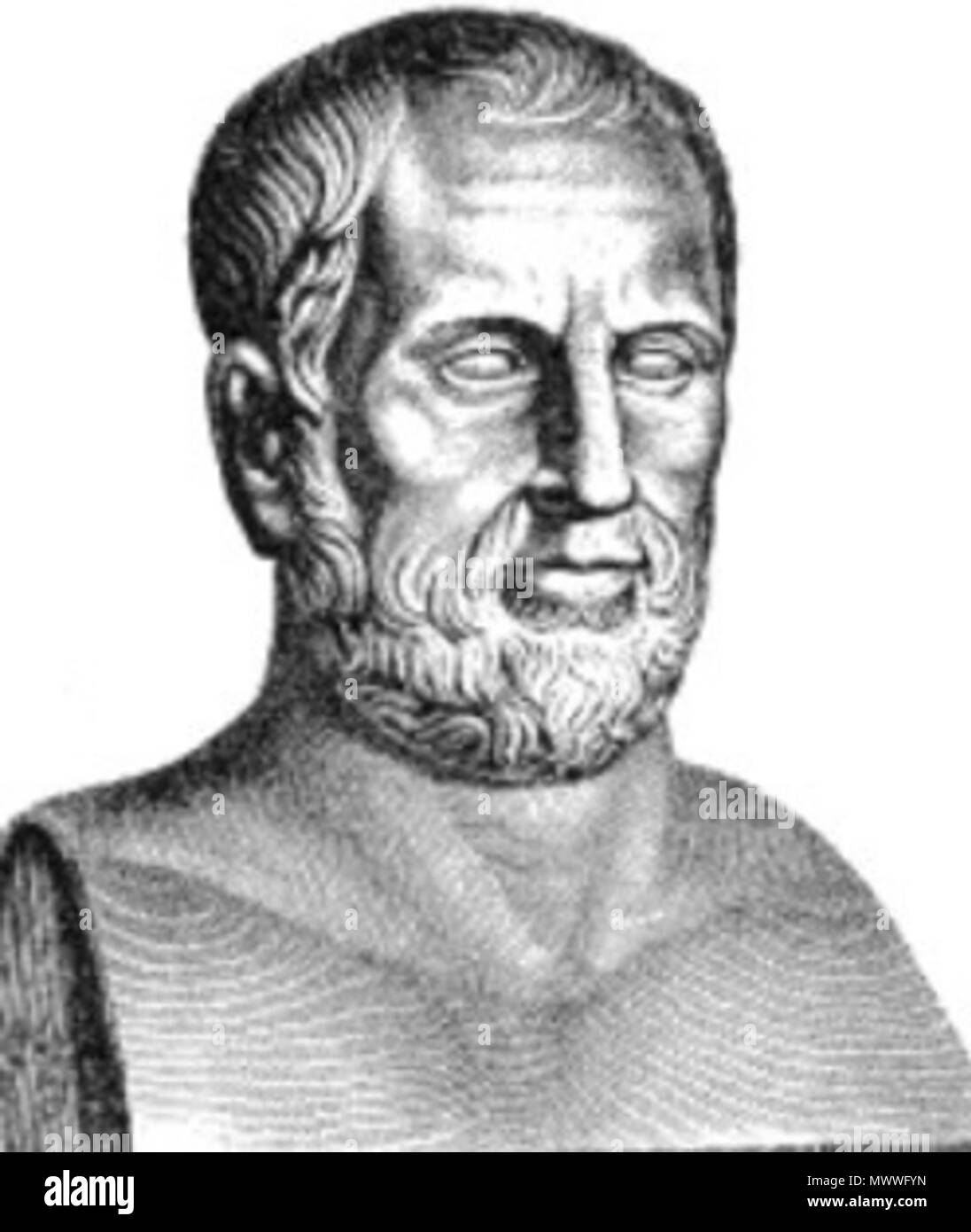 . English: en:Theophrastus, Greek philosopher, peripatetic. . This file is lacking author information. 604 Theophrastus (cropped) Stock Photo