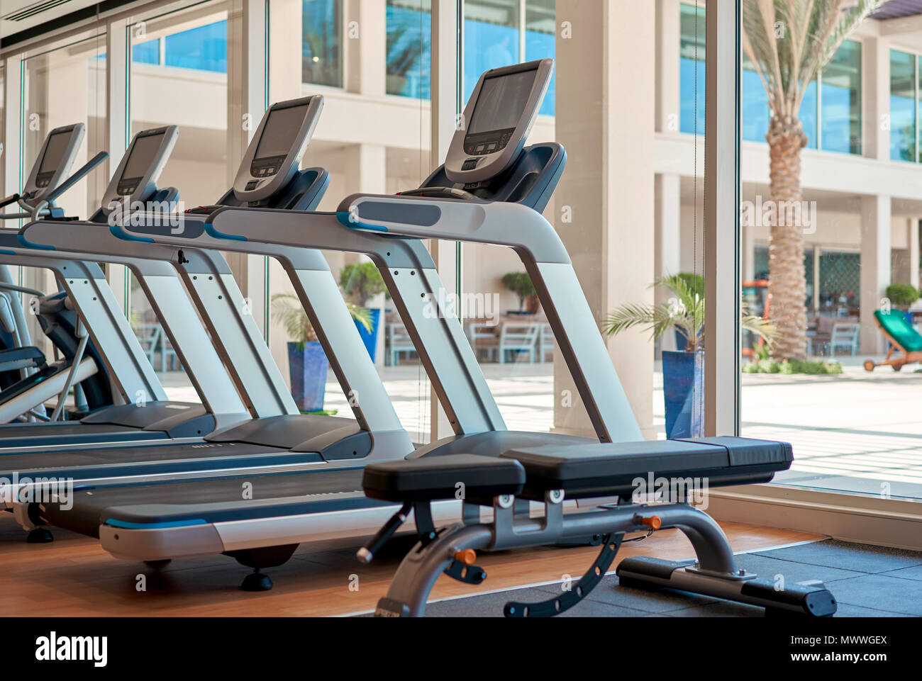 cardio equipment in the gym Stock Photo Alamy