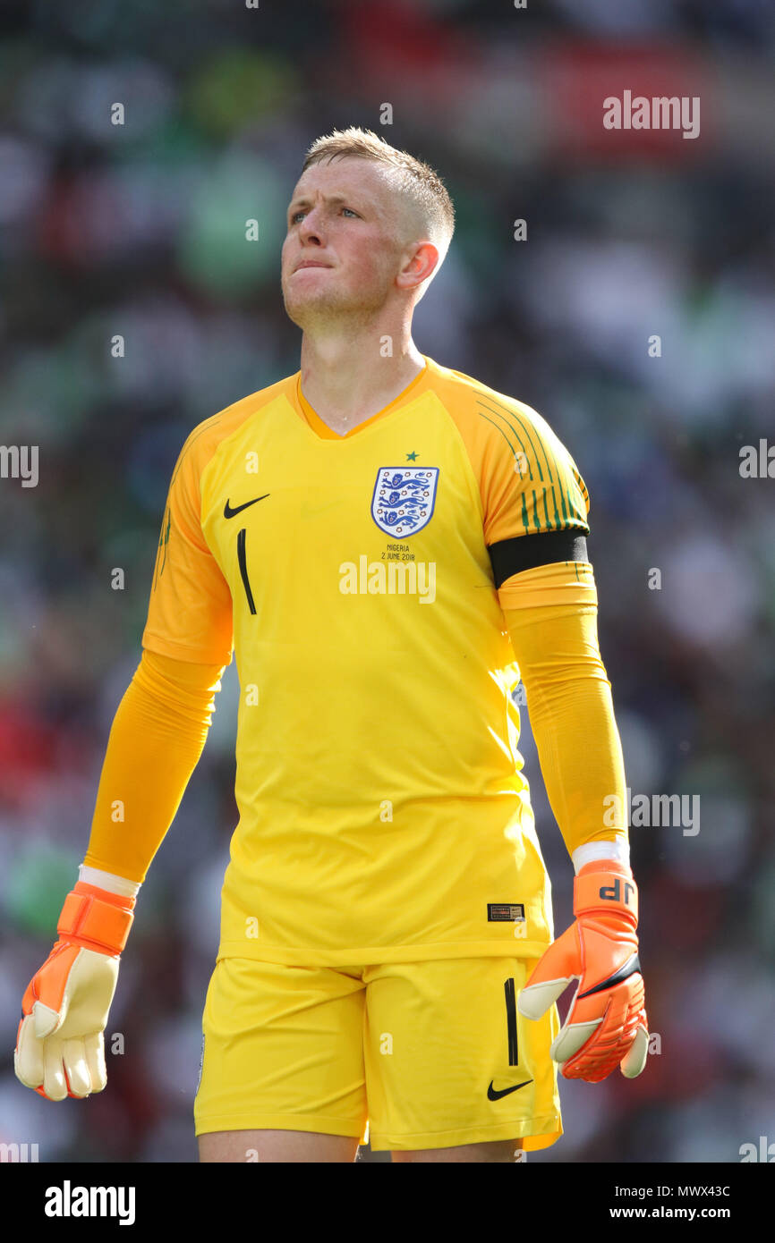 London, UK. 2nd June 2018. London, UK. 2nd May 2018. Jordan Pickford (E) at the England v Nigeria Friendly International match, at Wembley Stadium, on June 2, 2018. **This picture is for editorial use only** Credit: Paul Marriott/Alamy Live News Credit: Paul Marriott/Alamy Live News Credit: Paul Marriott/Alamy Live News Stock Photo