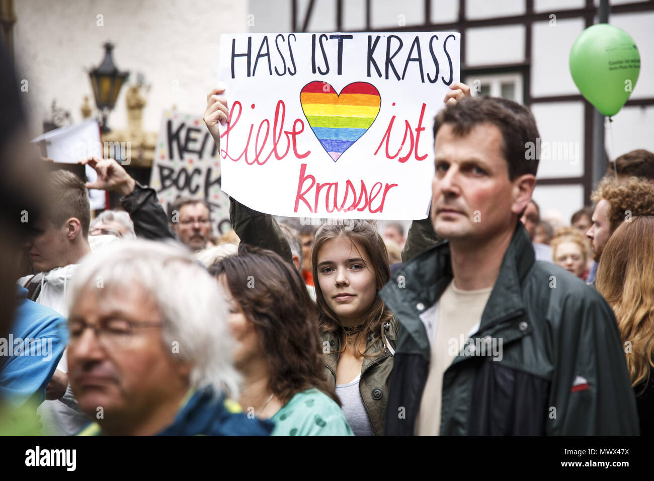 Lower Saxony Germany 2nd June 2018 Around 3 000 People Demonstrated In Goslar Against The So Called