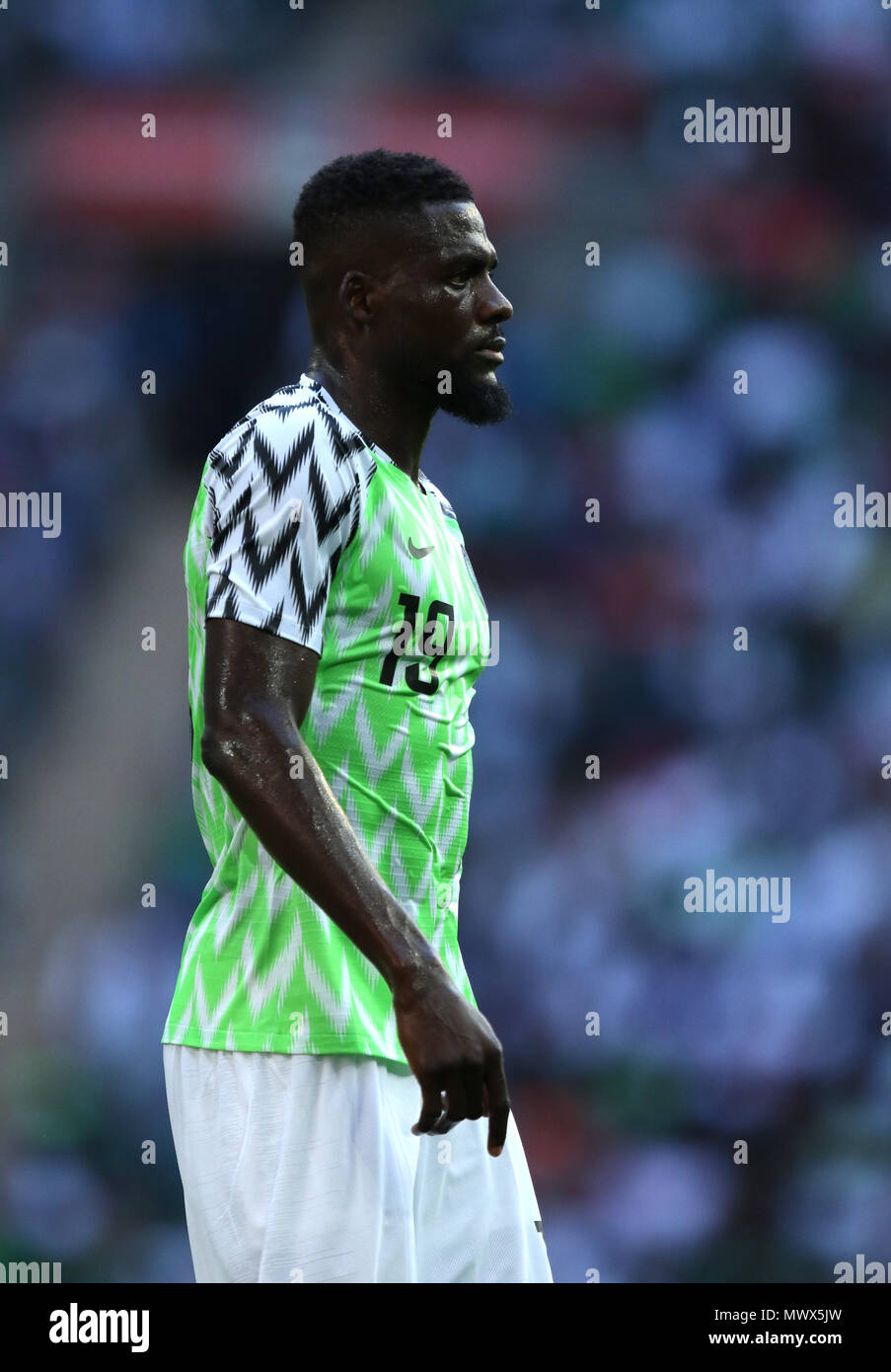 London, UK. 2nd June 2018.John Ogu (N) at the England v Nigeria Friendly International match, at Wembley Stadium, on June 2, 2018. **This picture is for editorial use only** Credit: Paul Marriott/Alamy Live News Stock Photo
