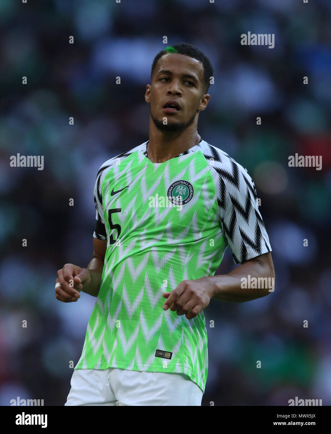 London, UK. 2nd June 2018.William Troost-Ekong (N) at the England v Nigeria Friendly International match, at Wembley Stadium, on June 2, 2018. **This picture is for editorial use only** Credit: Paul Marriott/Alamy Live News Stock Photo