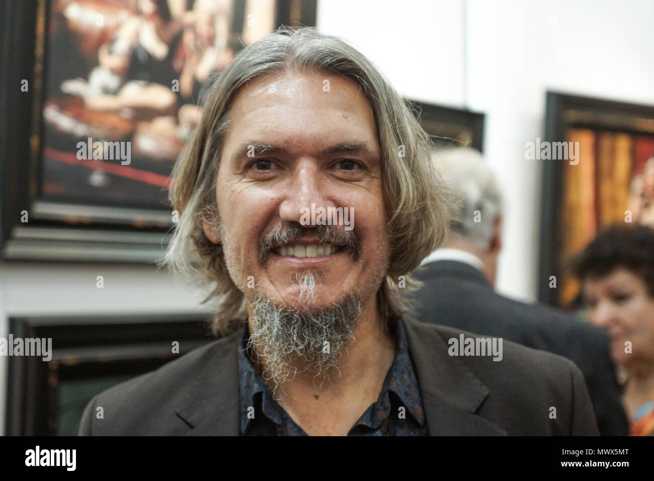 London, UK. 2nd June 2018. Argentinian artist Fabian Perez visits west ...
