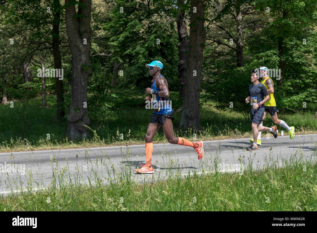 Stockholm, Sweden. 2nd June 2018.  Runners during the Stockholm Marathon 2018 in very hot conditions. Credit: Stefan Holm/Alamy Live News Stock Photo