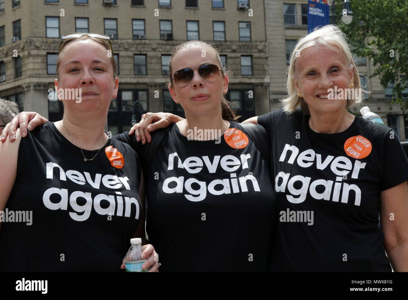 New York, USA. 2nd. June, 2018.  An Anti-gun march against gun violence organized by a community organization called Youth Over Guns and led by New York City’s students marched from Brooklyn across the Brooklyn Bridge and rallied in Foley Square in Lower Manhatta, focusing on violence in communities of color. Credit: G. Ronald Lopez/Alamy Live News Stock Photo