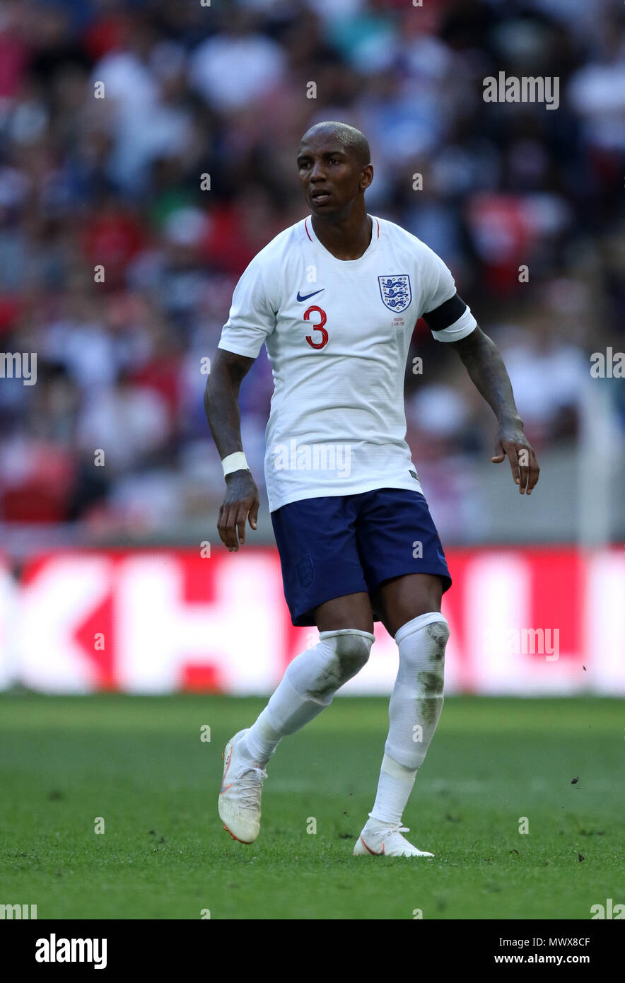 Wembley, London, UK. 2nd Jun, 2018. Ashley Young (E) at the England v Nigeria Friendly International match, at Wembley Stadium, on June 2, 2018. **This picture is for editorial use only** Credit: Paul Marriott/Alamy Live News Stock Photo
