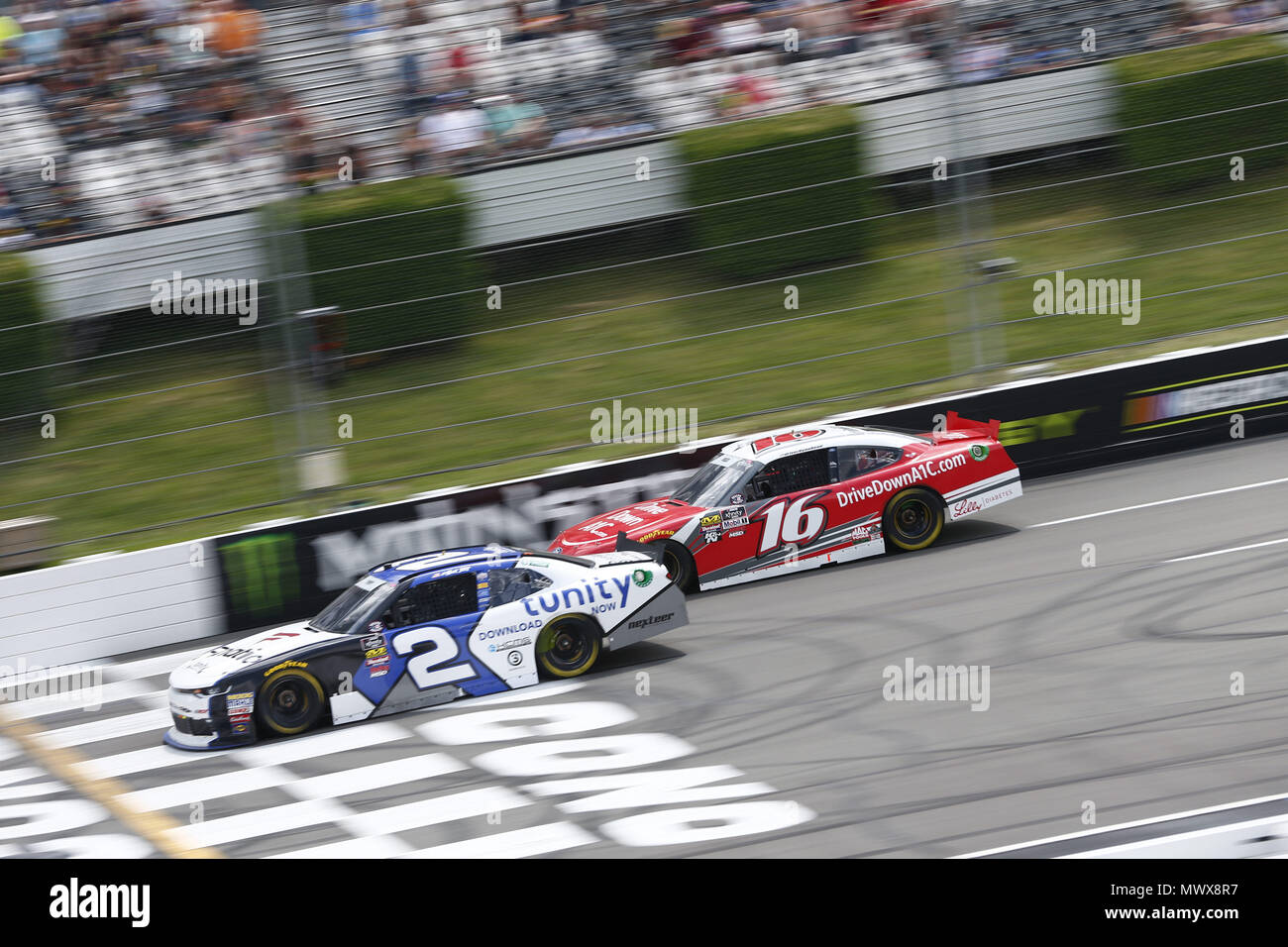 Ryan Reed 16 Long Pond, Pennsylvania, USA. 2nd June, 2018. Ryan Reed (16) battles ...