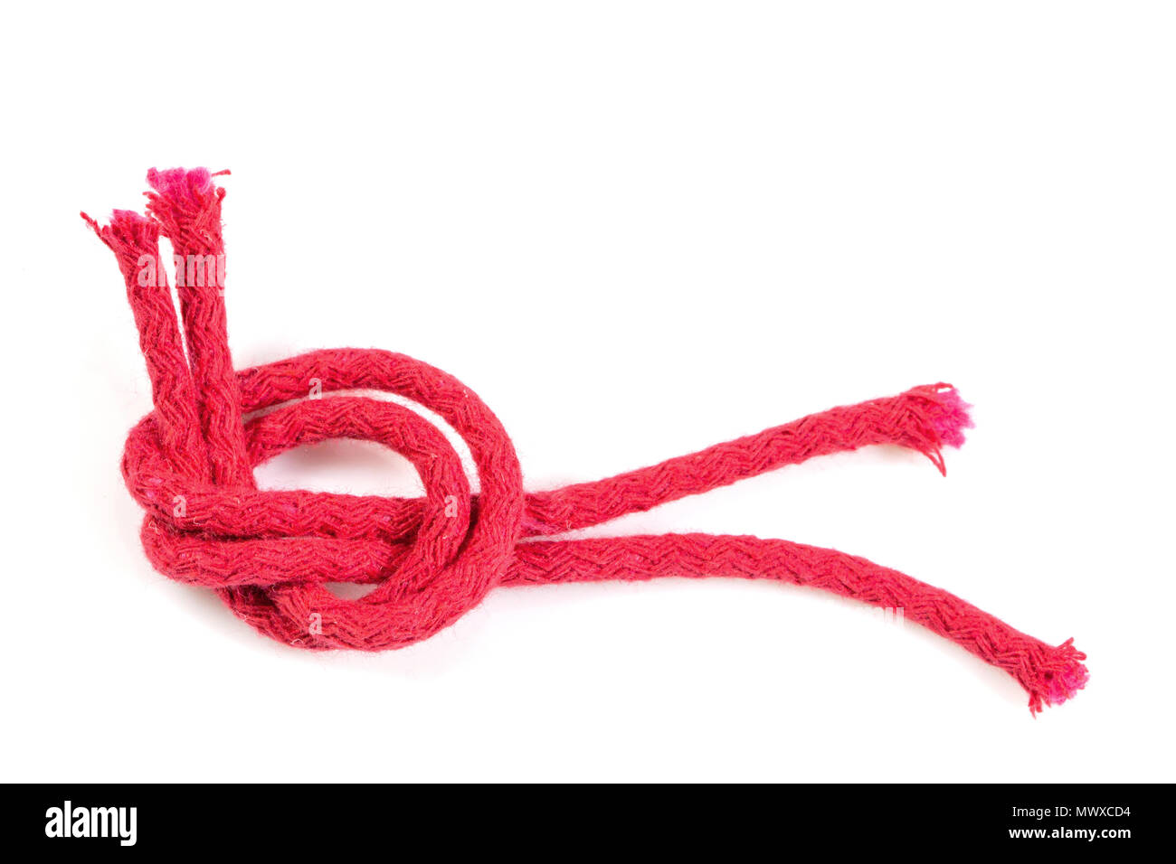 Red rope isolated on white background Stock Photo - Alamy