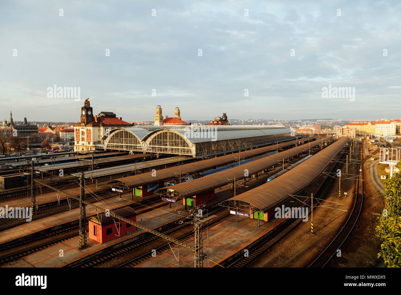 Main train station, Prague, Czech Republic, Europe Stock Photo