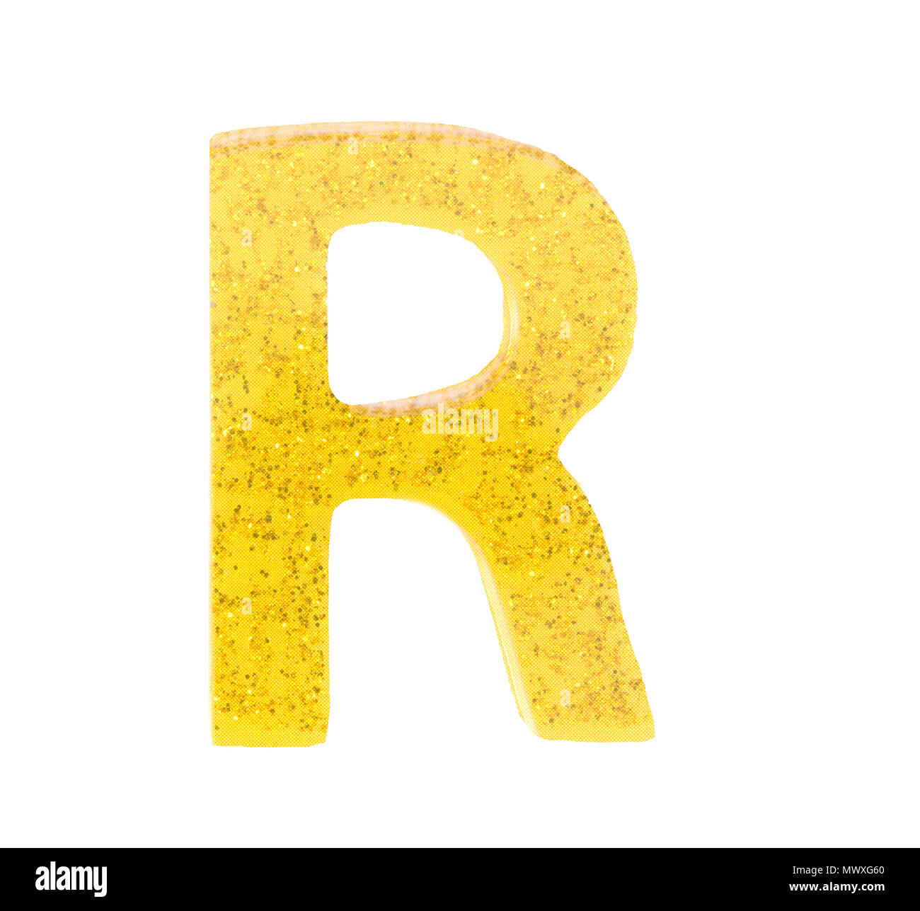 Letter R Alphabet Symbol English Letter English Alphabet From Yellow Golden On A White Background With Clipping Path Stock Photo Alamy