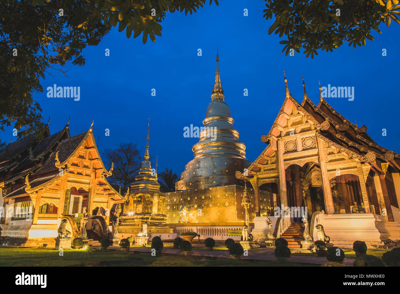 Phra Singh Temple, Chiang Mai, Thailand, Southeast Asia, Asia Stock Photo