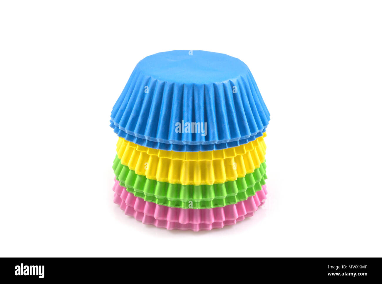 Colorful cupcake, paper cups, muffin cup isolated on white background ...