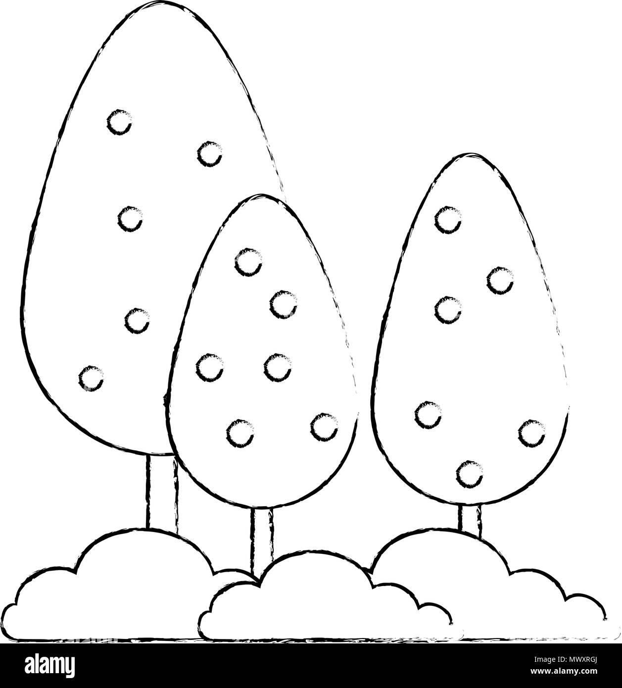 trees plants forest icon vector illustration design Stock Vector Image ...