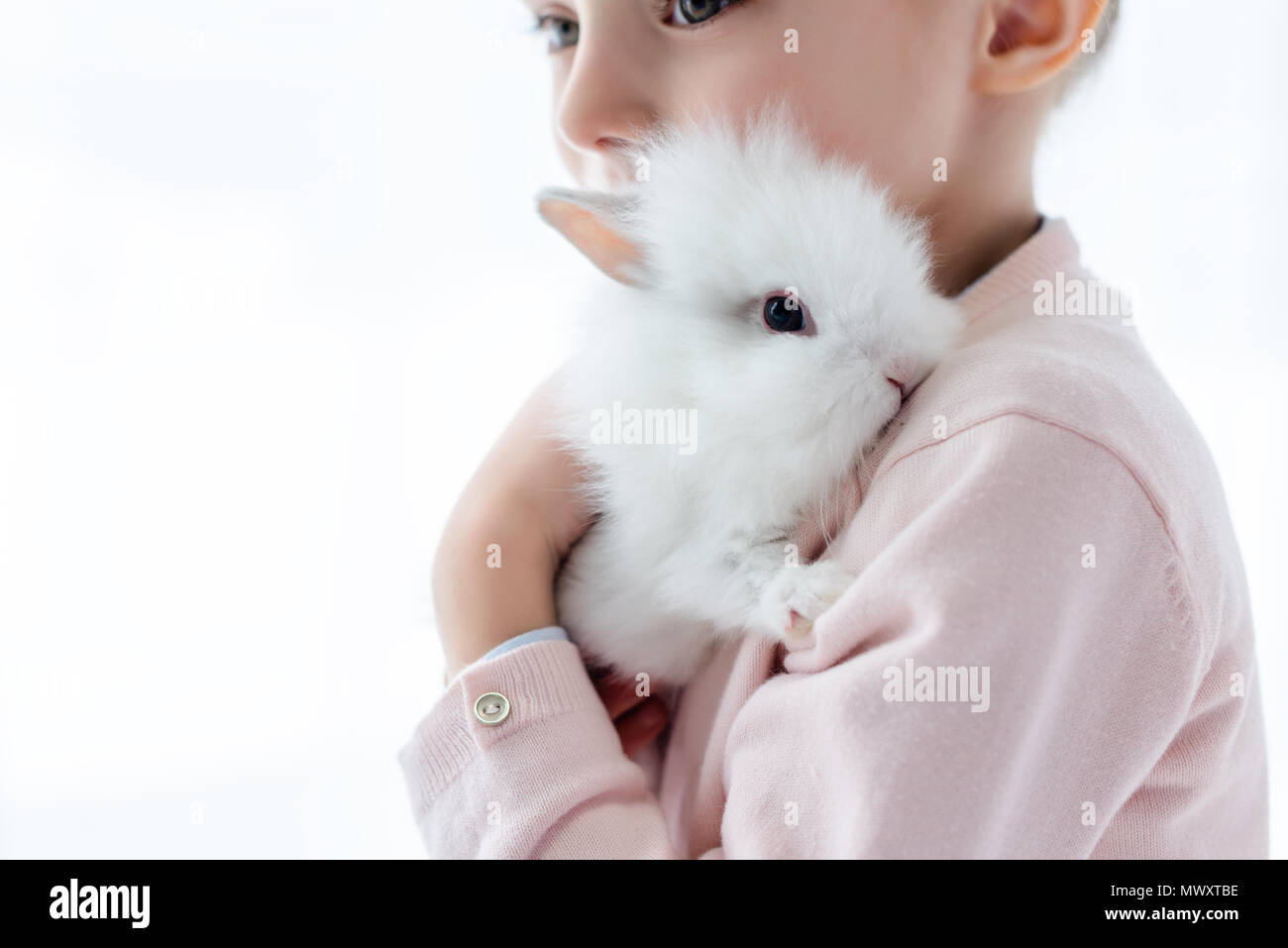 Female child hugging fluffy hi-res stock photography and images - Alamy
