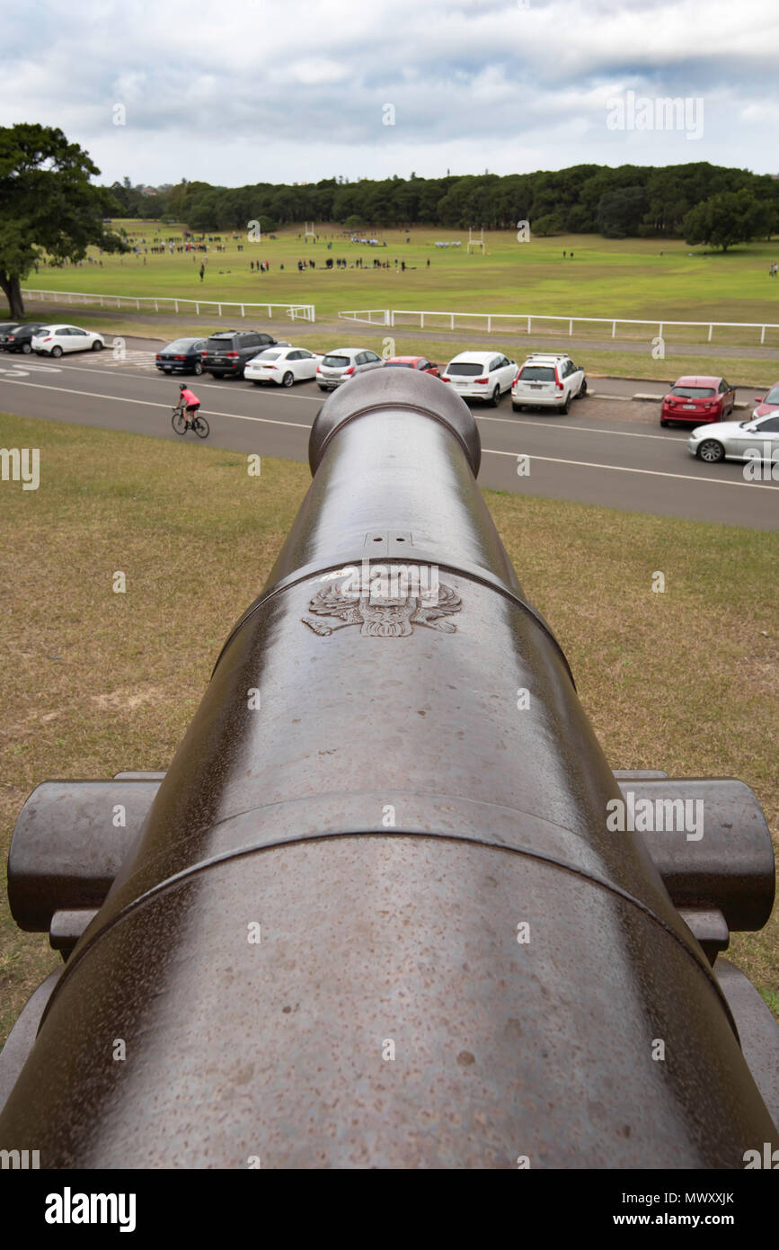 One of two Crimean War Russian cannons captured by British and French forces and given to the city of Sydney as thanks for its support of the war. Stock Photo