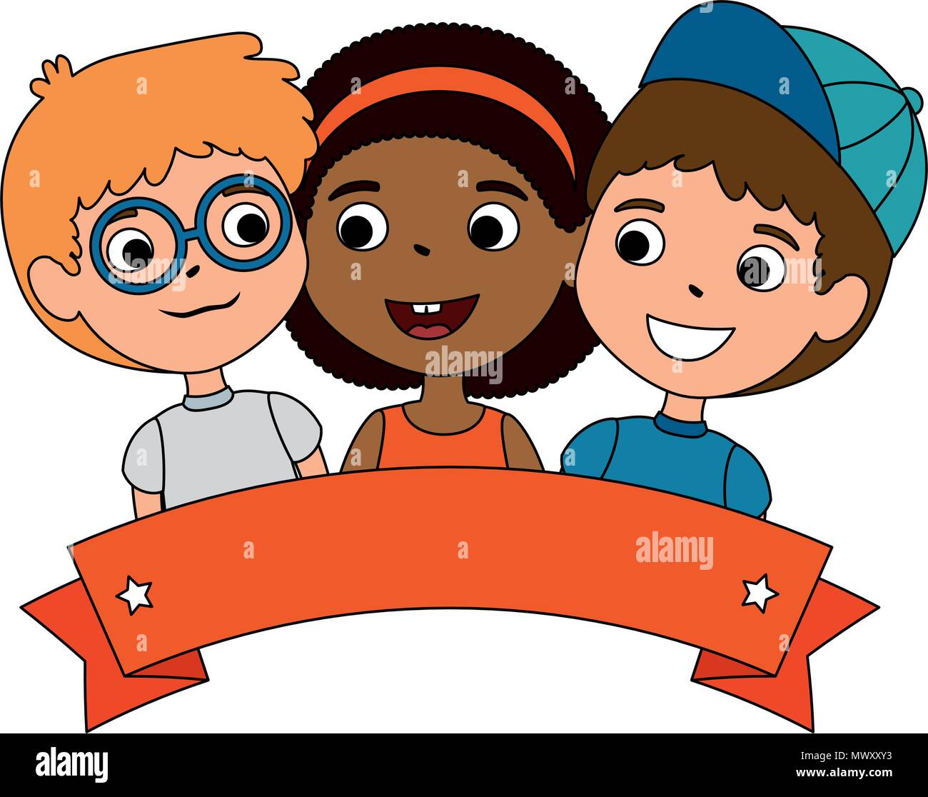 children of different ethnic groups vector illustration design Stock Vector