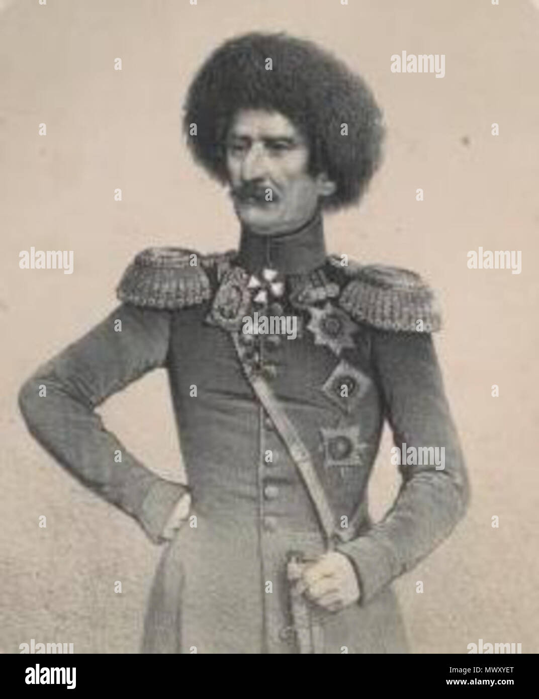 . General-Leitenant kniaz' V. O. Bebutov. published 1851-1862. Timm, Vasilii Fedorovich, 1820-1895 -- Artist. 624 V. O. Bebutov (B) Stock Photo