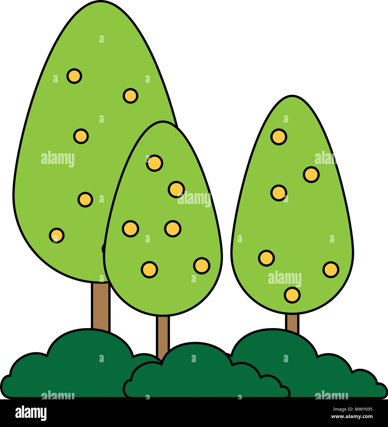 trees plants forest icon vector illustration design Stock Vector Image ...