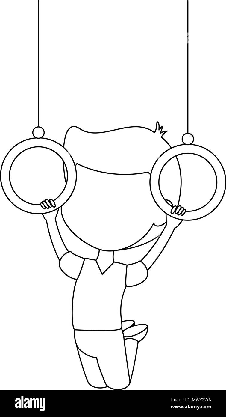 little boy hanging in rings character Stock Vector Image & Art Alamy